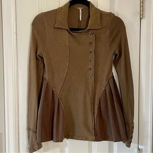 Free People Victorian Style Top Taupe Small